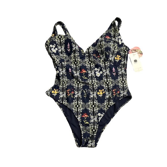 Agua Bendita x Target Women's Dainty Floral Tile Print Cheeky One Piece Swimsuit - Picture 2 of 8